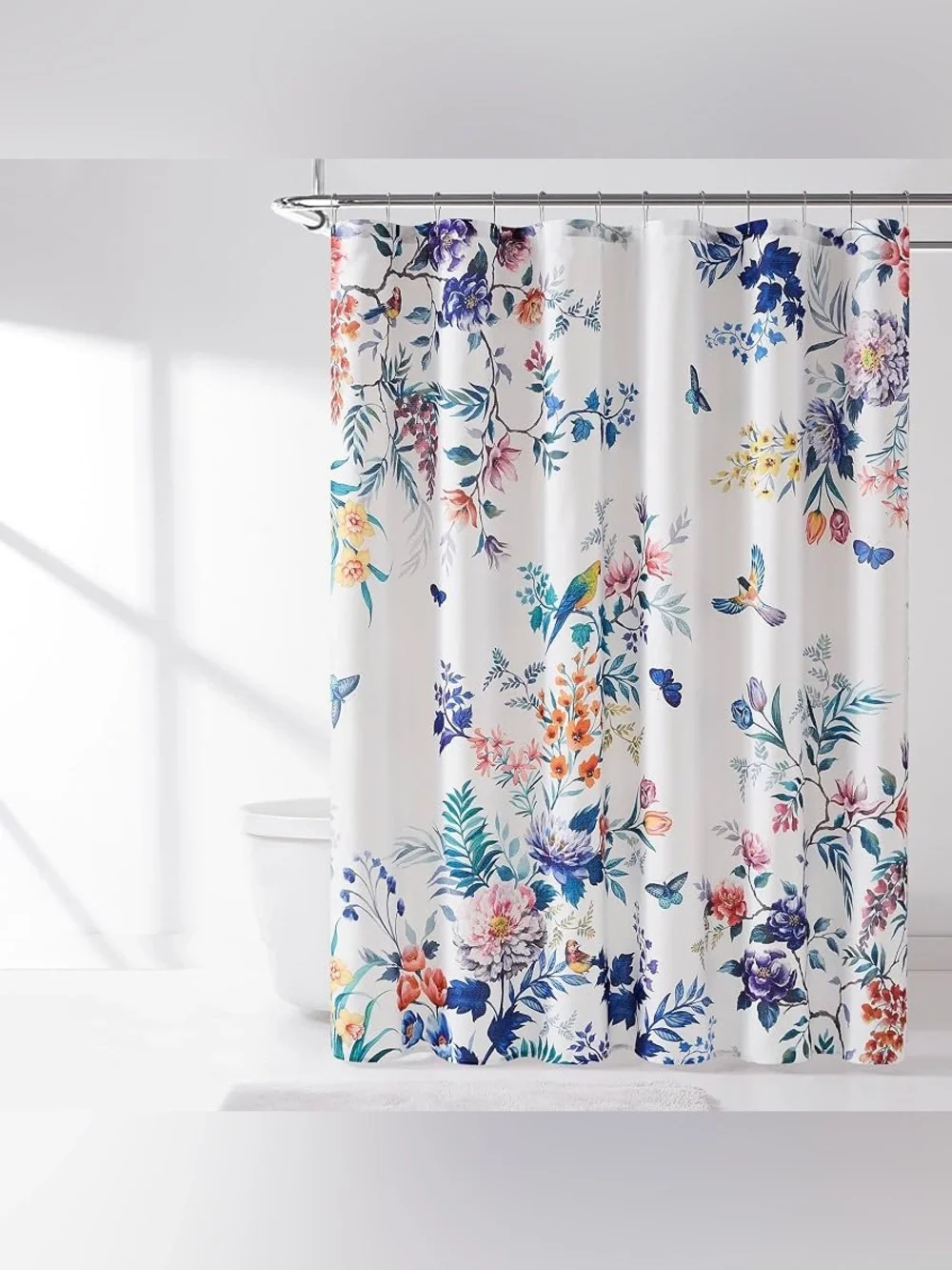 Lush Decor Fantasia Shower Curtain 72 x72 Teal & Blue Floral tropical bird